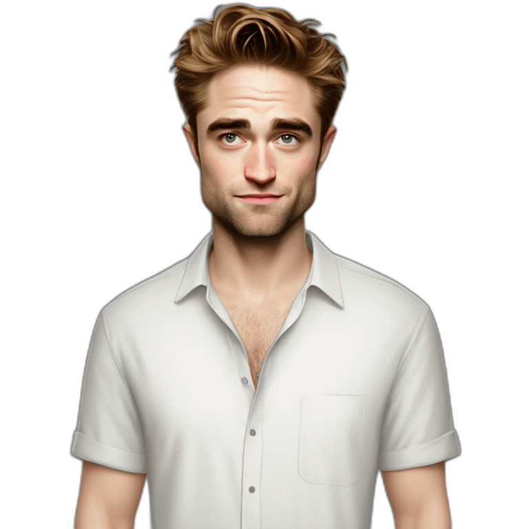 robert-pattinson cartoon wearing shirt emoji