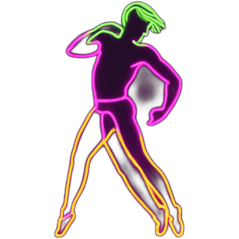  male silhouette dancer neon sign booty emoji