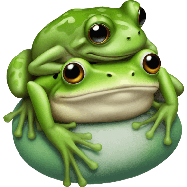 frog on top of a frog emoji