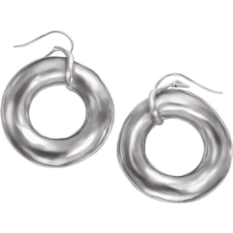 silver chunky hoop earrings emoji