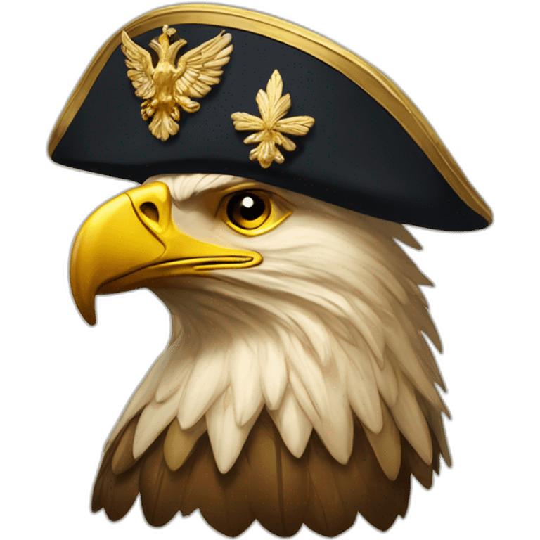 golden imperial eagle with napoleon tricorne hat emoji