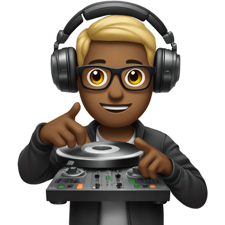 DJ holding a DJ controller  emoji