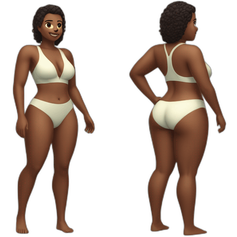 Slim-Thicc woman swimsuit posing (athletic build, perfect body, hourglass figure) emoji