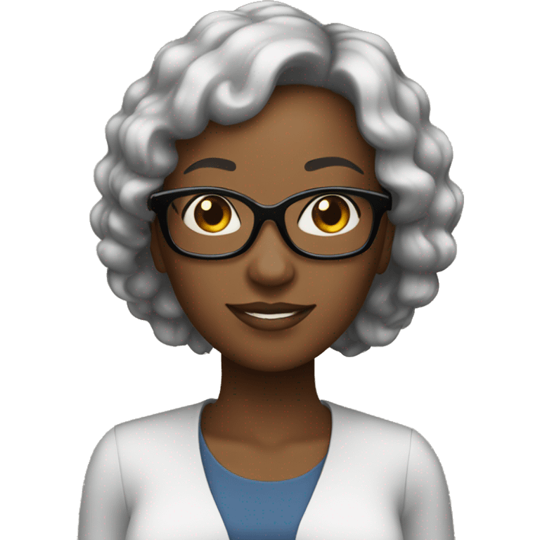 Black mom with glasses princess  emoji