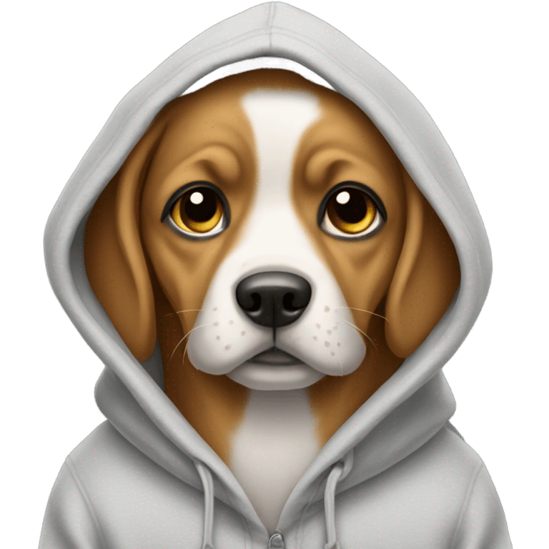 Dog wearing a hoodie emoji