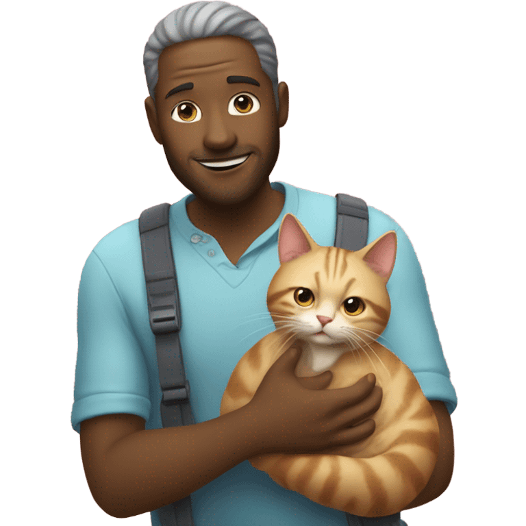 white man playing cat emoji