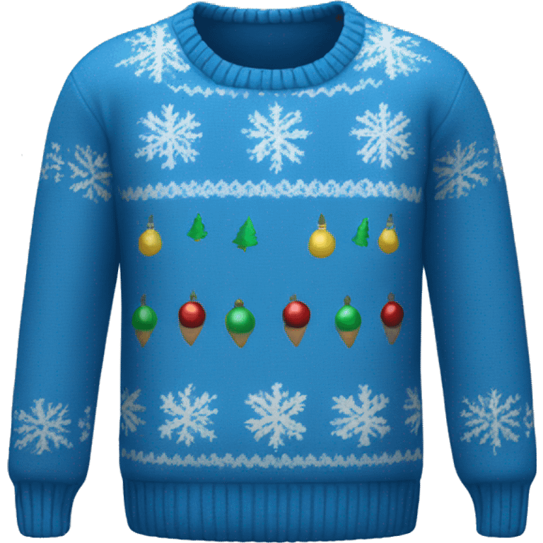 Blue Christmas sweater emoji