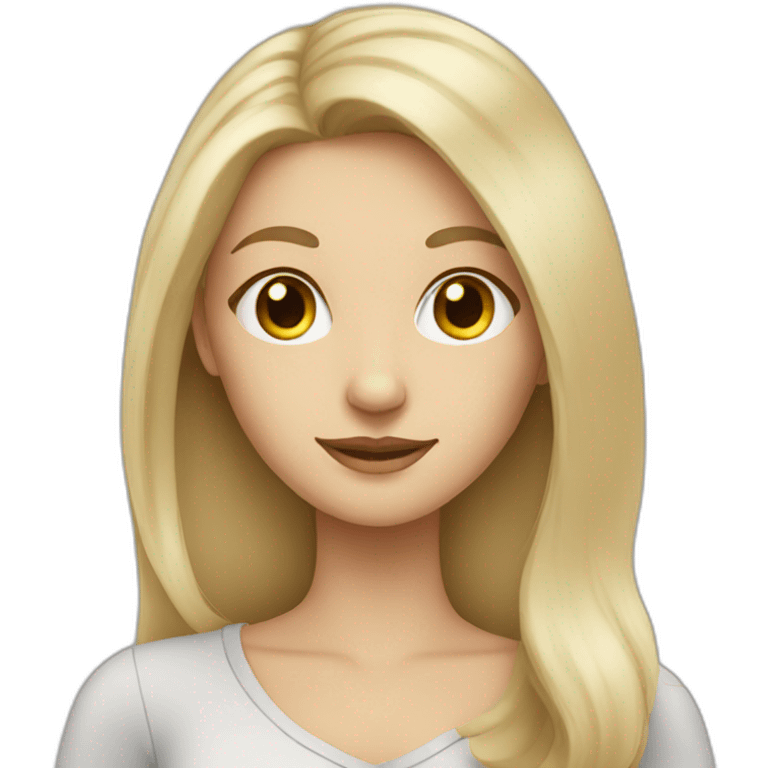 blonde lady with long hair and grey cat emoji