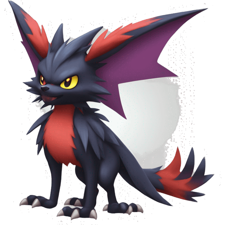  Kawaii Edgy Cool Beautiful Nargacuga-Noivern-Noibat-Litten-Zorua-Zoroark-Fakemon-fusion full body emoji