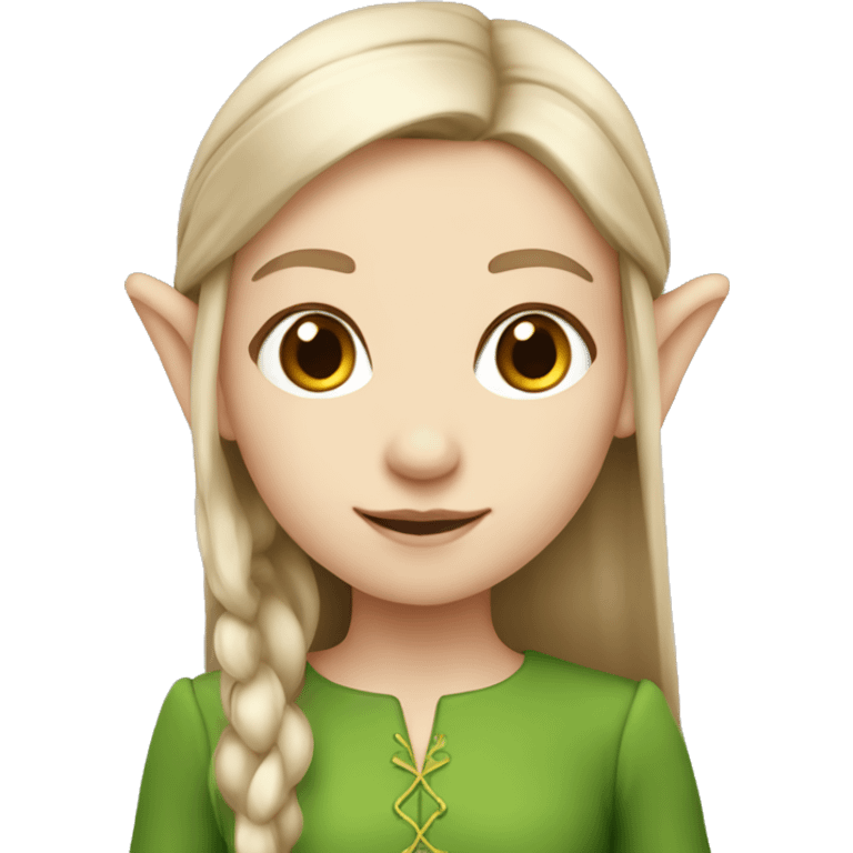 girl elf with light brown straight hair pale skin emoji