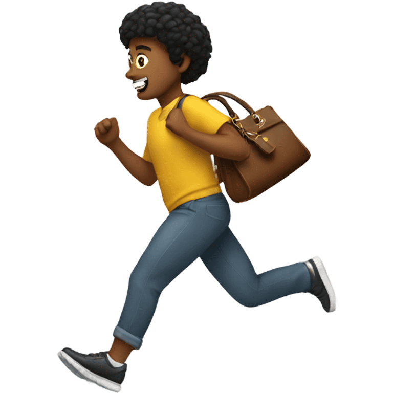 me running with a purse emoji