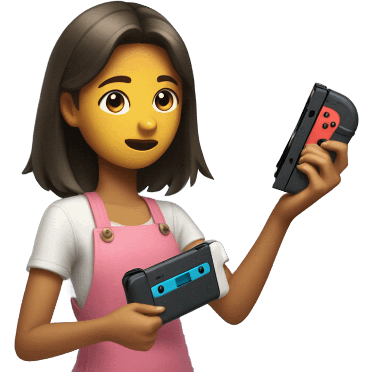 Girl breaking Nintendo switch emoji