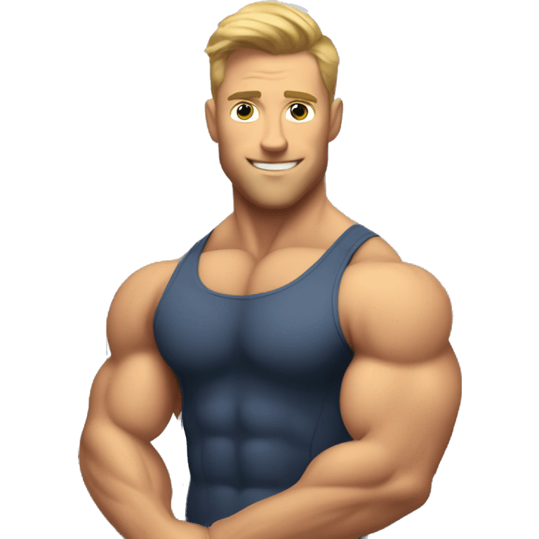 Muscular Caucasian gay bodybuilders in locker room emoji