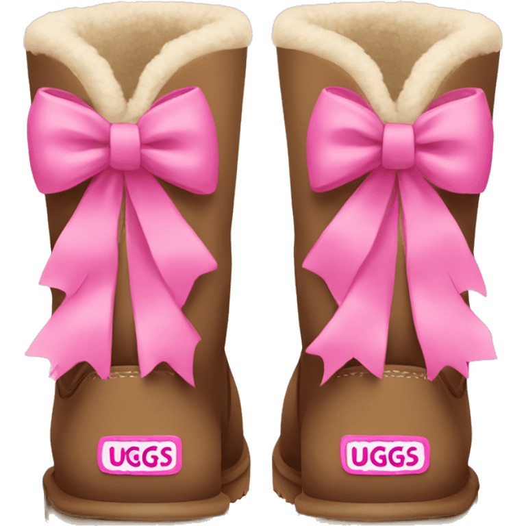 uggs with a pink bow on the back of them emoji