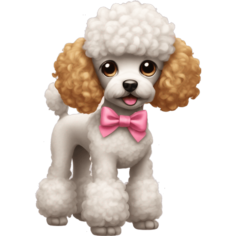 Poodle with bows emoji