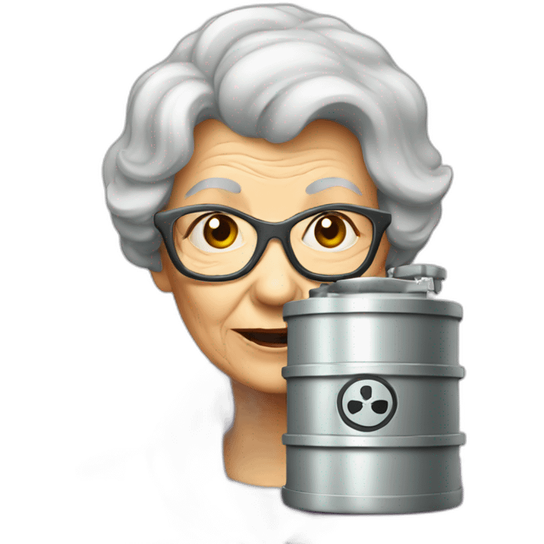 Old lady with nuclear reactor emoji