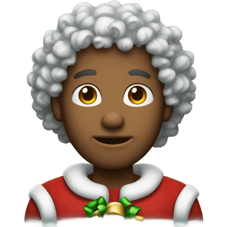 Curly hair man santa emoji