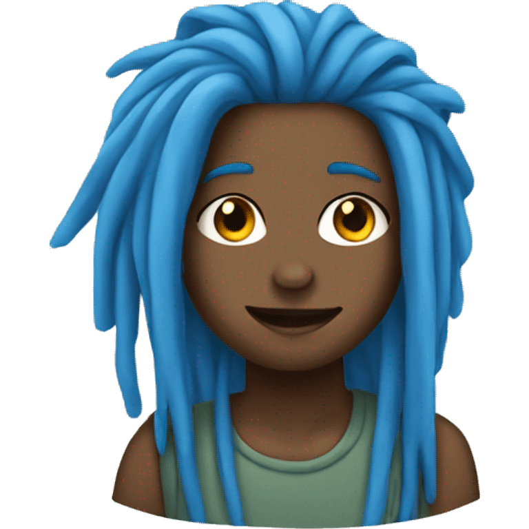 Girl with blue hair guy with dreads emoji