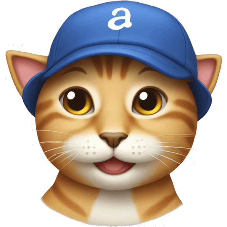 Happy cat in cap emoji