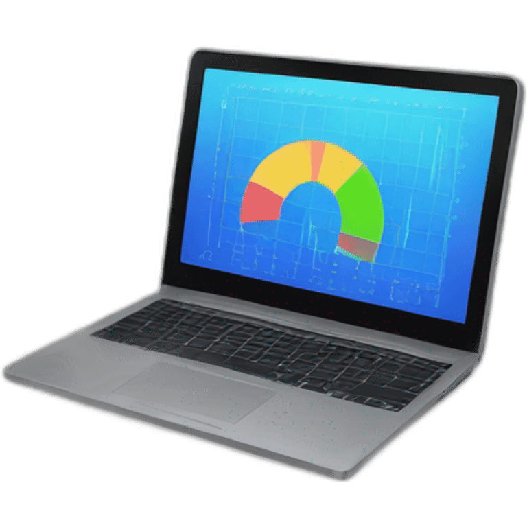 laptop with charts emoji