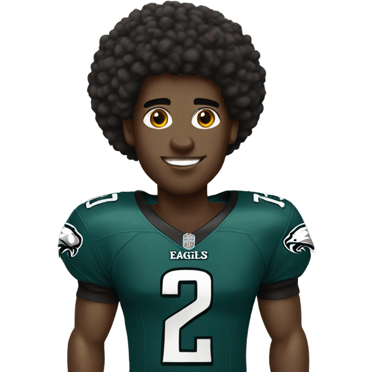 black guy with Afro and eagles jersey on emoji