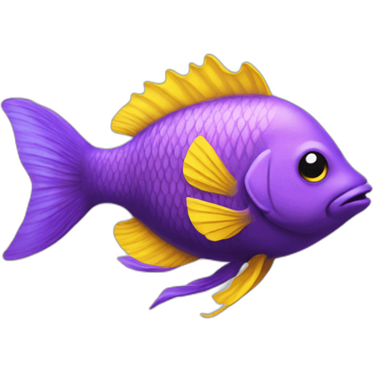 Purple fish yellow fins  emoji