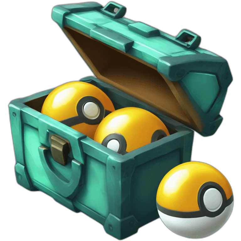 Pokemon Game LootCase BlackMystery ShinyGlow Color Rich Treasure Legendary Epic Pokeballs and Pokemons Inside emoji