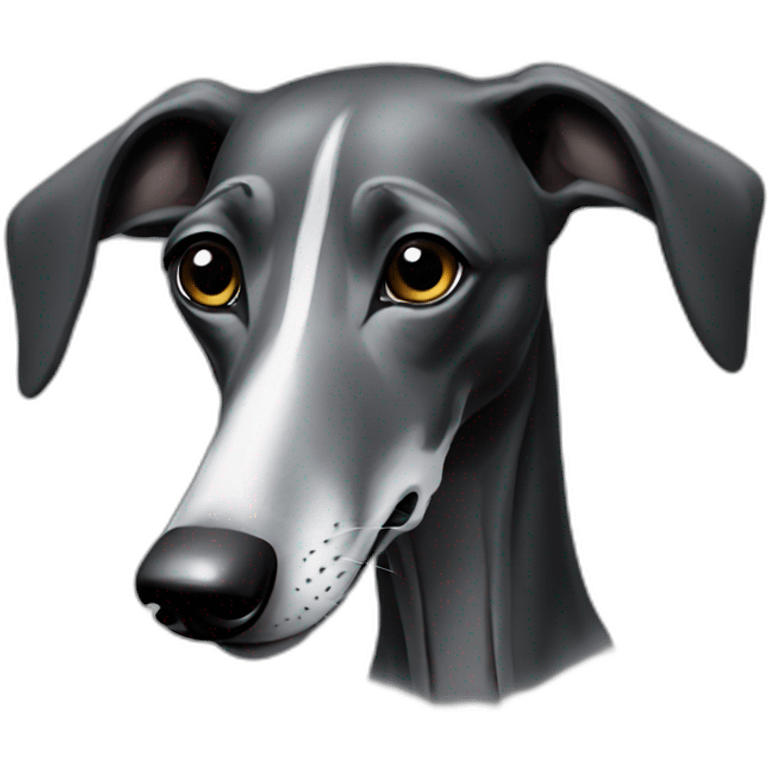 Black galgo with grey snoot emoji