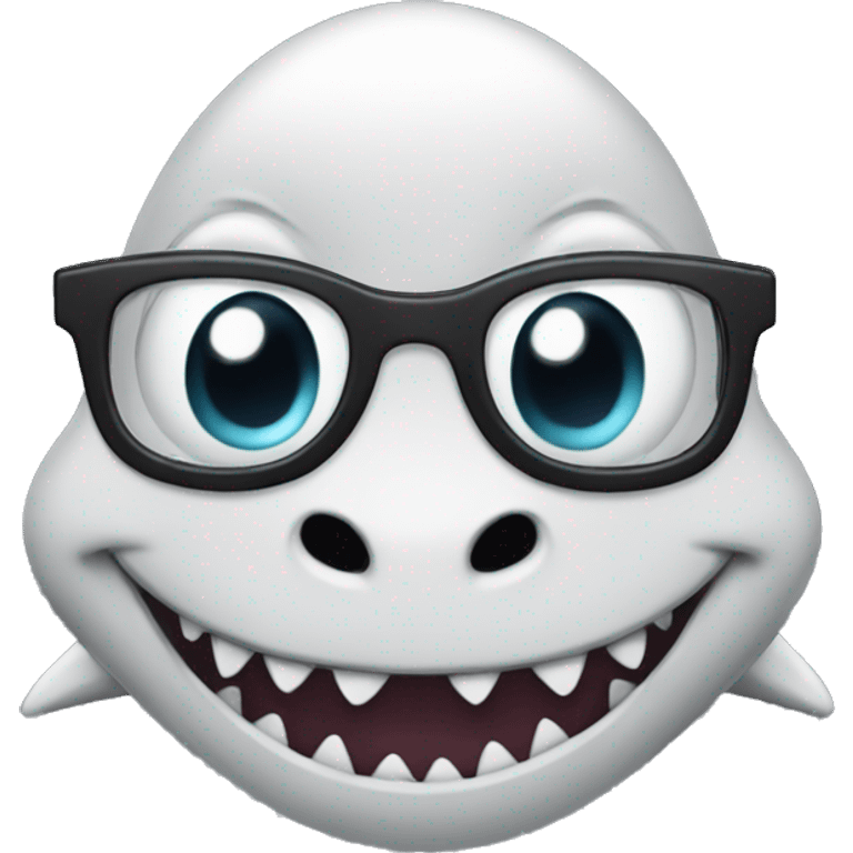 shark with eyeglasses and bun emoji