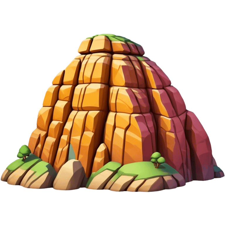 Cinematic Realistic Guatap√© Rock Landmark Emoji, showcasing a vividly colored rock formation with intricate patterns rendered with detailed textures and vibrant, scenic lighting. emoji