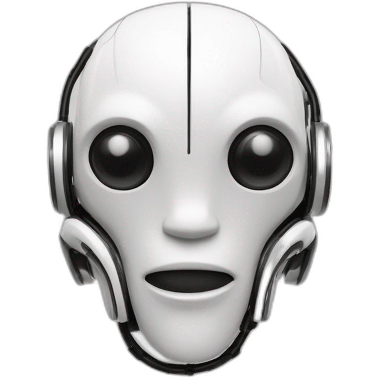 alien titanium ai Chatbot black and white with circuit leaf logo emoji