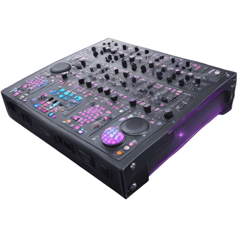 Realistic isolated DJ Sound control board with pink,blue,and purple sparkling diamonds and rhinestones on it. emoji