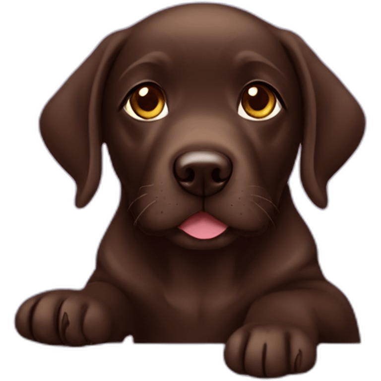 Chocolate labrador puppie halloween emoji