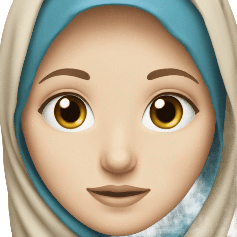 A white girl with blue eyes wearing a hijab emoji