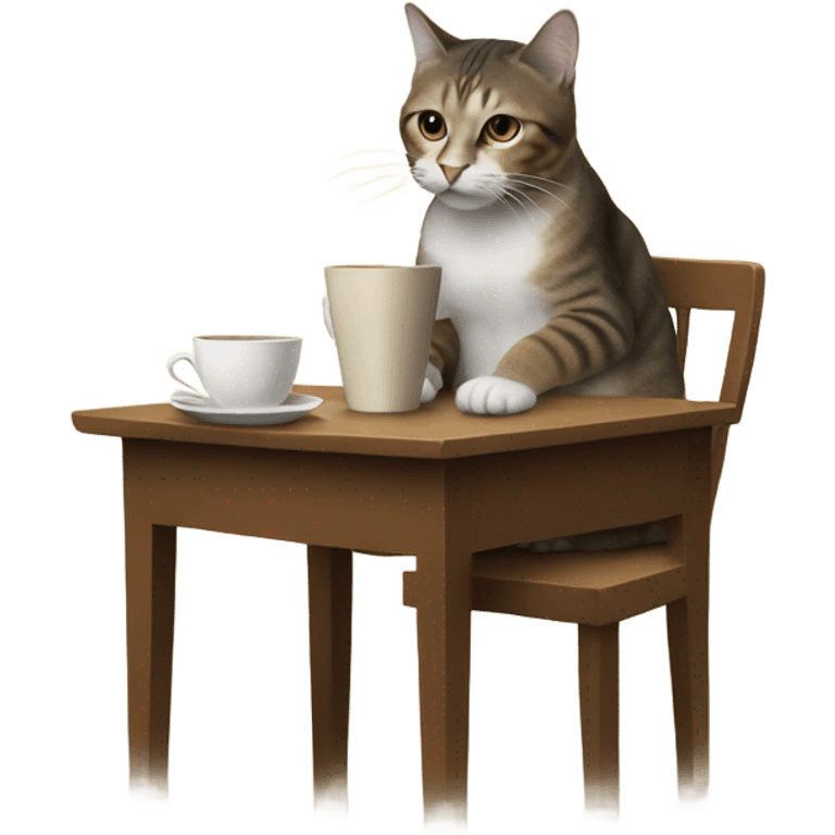 cat drinking coffee emoji