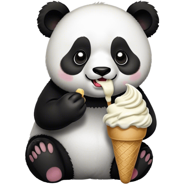 Panda eating ice cream emoji