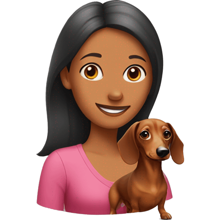 dachshund and woman emoji