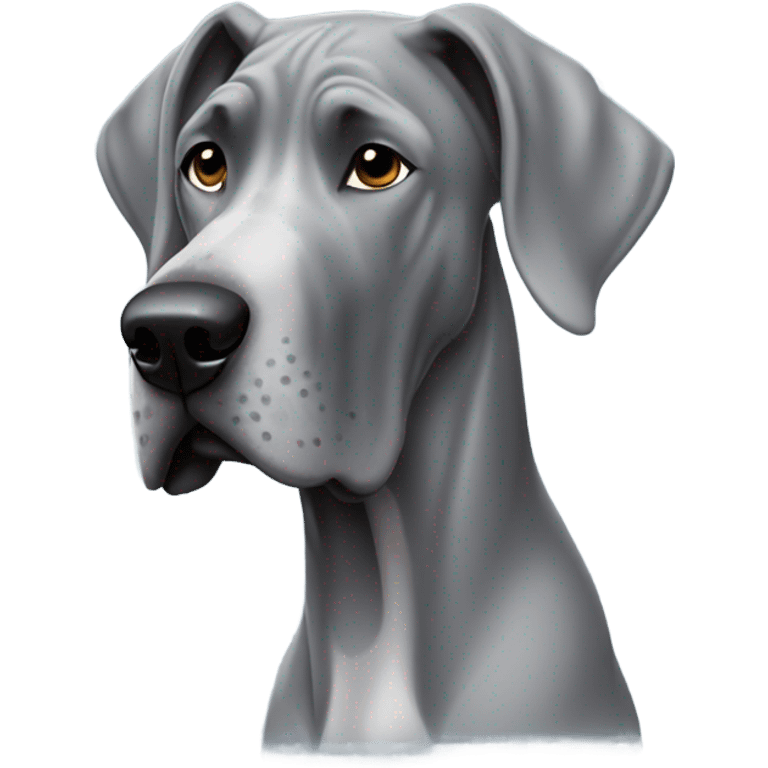 Grey great dane with winter coat emoji