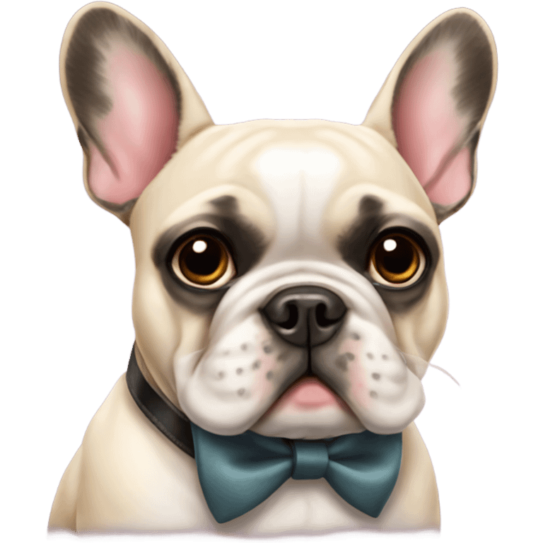 French bulldog with bow collar emoji