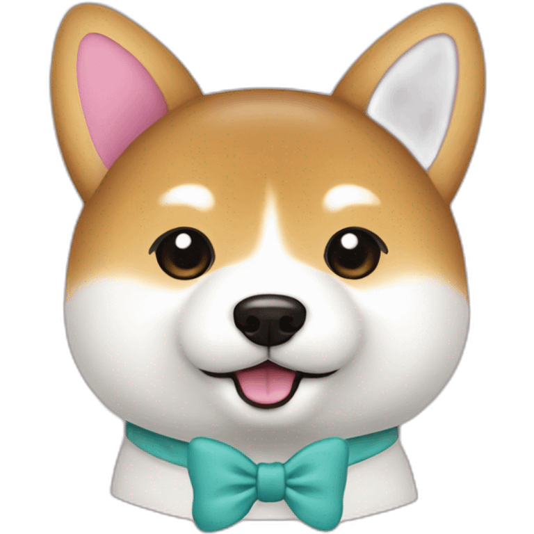 Shiba inu hello kitty style with the bow emoji