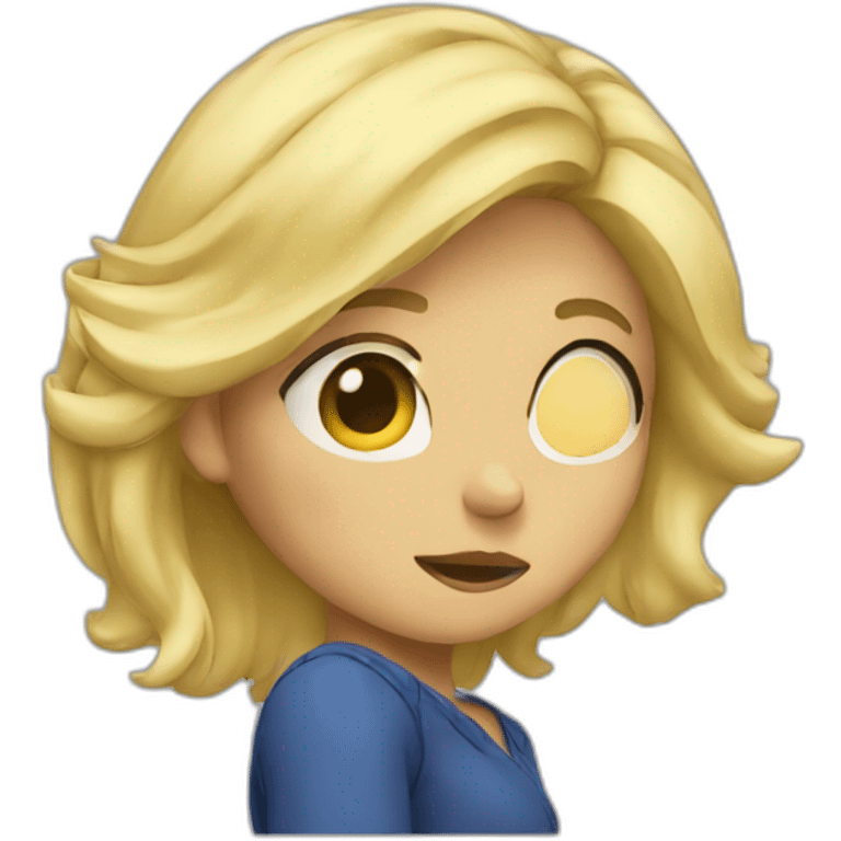 Femme blonde qui dab emoji