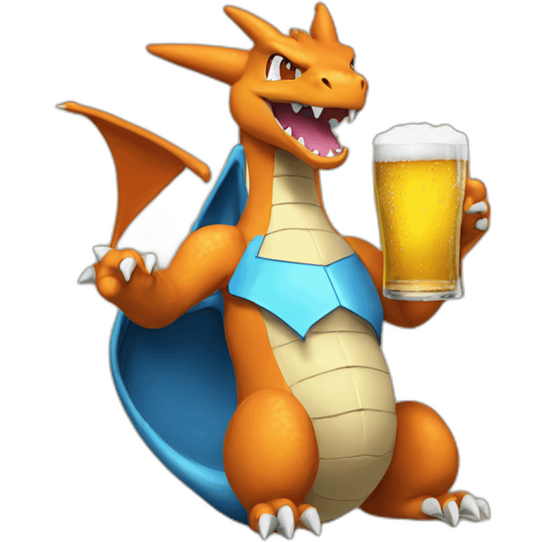 Charizard drink beer  emoji