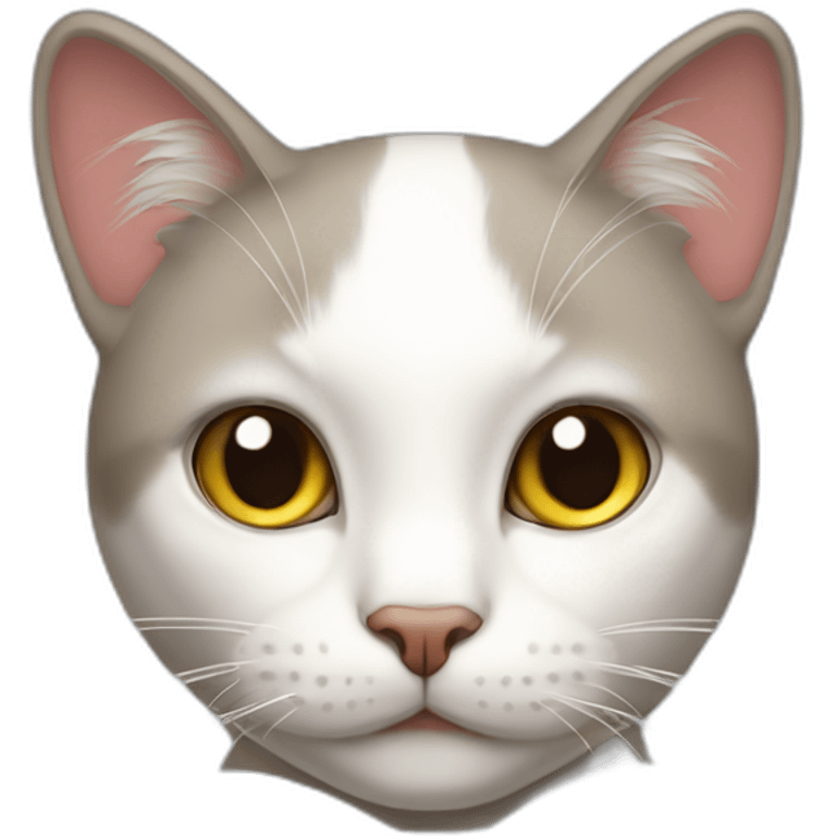 A cat with a white ribbon in neck emoji