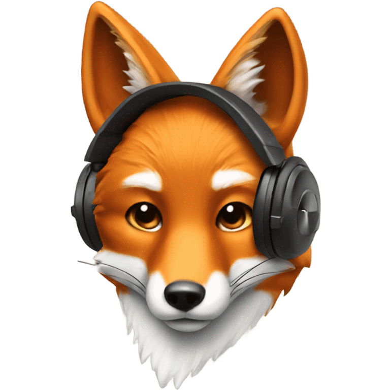 fox with headphone emoji