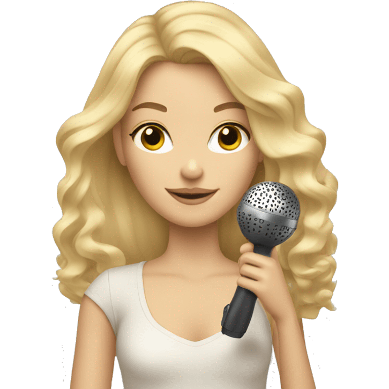 blonde girl holding a beige blow dryer emoji