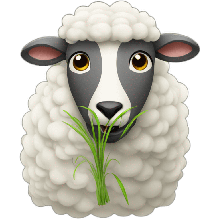 sheep with grass in mouth emoji