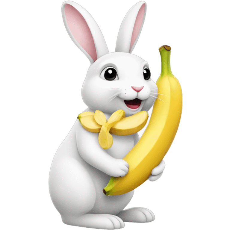 A rabbit with a banana emoji