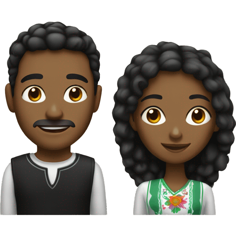 Mexican guy and black girl emoji