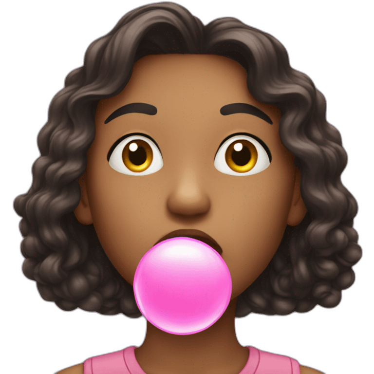 blowing a bubble gum emoji