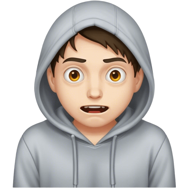 Crazy face with a hoodie emoji